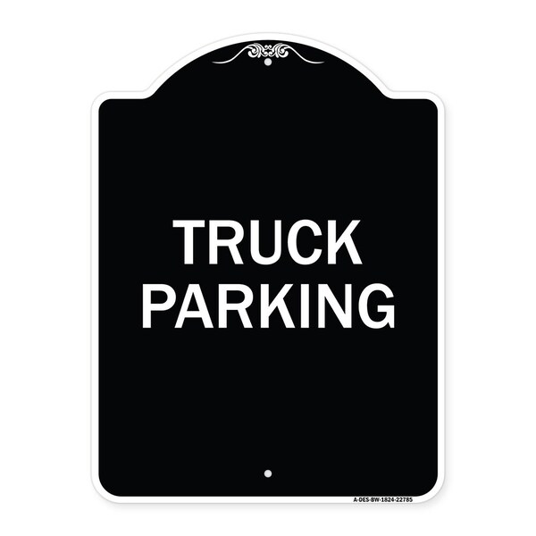 Truck Truck Parking Heavy-Gauge Aluminum Architectural Sign, 24" x 18", BW-1824-22785